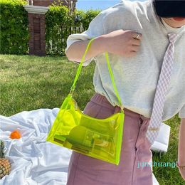 Designer -Shoulder Bags Underarm Bag Retro Casual Messenger Transparent Jelly Women Candy Colours Handle Tote FashionableShoulder