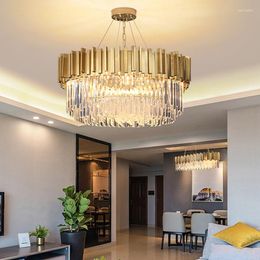 Pendant Lamps Gold Crystal Chandeliers Ceiling Lighting Modern Luxury Large Lamp Home Living Room Chandelier Hanging FixturePendant