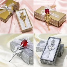 2022 cadeaux souvenirs pour les invités Fashion Crystal Rose Faveurs avec boîte colorée Boîte Faveurs Baby Douche Souvenirs Ornements de souvenirs pour invité Cadeaux de mariage romantique 61 p2
