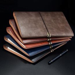 Notepads RuiZe Leather Notebook Cover Spiral A5 Planner Agenda 2022 Office B5 Note Book Business Notepad Diary 6 Ring Binder