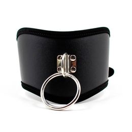 Black PU Leather sexyy Neck Collars And Leash With Chain BDSM Bondage Erotic Posture Adults sexy Toys Games