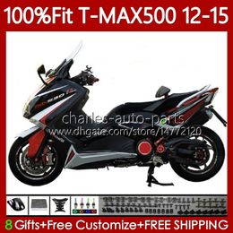 Black silvery Injection mold Fairings For YAMAHA TMAX-500 MAX-500 T MAX500 12-15 Bodywork 113No.1 TMAX MAX 500 TMAX500 12 13 14 15 T-MAX500 2012 2013 2014 2015 OEM Body