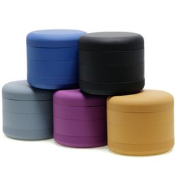 The latest 63x53mm Smoke grinder four -layer Aluminium alloy macaron -colored rubber paint smoke grinding heater many styles support custom LOGO