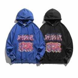 Retro American Gothic Oversized Letter Print Hoodie Women's Y2K Street Hip Hop Loose Harajuku Pullover hoodie Couple Style 2022