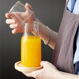 Transparent Color Glass Teacup Set Simple Heat-Resistant Drinking Juice Cup With Tea Pitcher Water Bottle Drinkware 220307