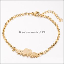 Link Chain Bracelets Jewellery Elephant Butterfly Bangles Animal Link Bracelet Female Stainless Steel For Women Accesso D4B