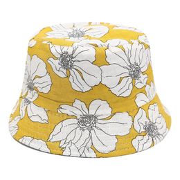 Berets Reversible Bucket Hat Unisex Fashion Bob Cap Hip Hop Gorro Men Summer Beach Sun Banana Fisherman Double Side WearBerets