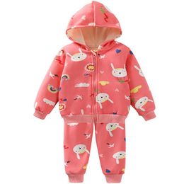 Clothing Sets Autumn Baby Girls Toddler Boys Velvet Hooded Coats Pants Sweatshirt Outfits Tracksuit For Clothes SetClothing