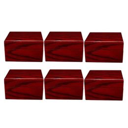 Watch Boxes & Cases 6 Pack Wood Box Luxury Wristwatch Collection Premium Wooden Wine Red Color Home Travel Showcase