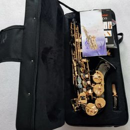 Black gold original 992 one-to-one structure model professional B-bending soprano saxophone plated black nickel gold SAX