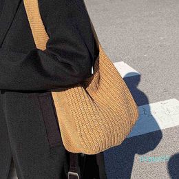 Luxury Designer Shoulder Bags Knitted Wool Tote Women's Trendy Autumn and Winter High-end Handbag Shopping