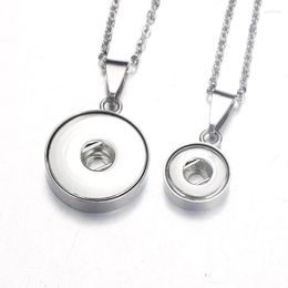 Pendant Necklaces Stainless Steel Snap Button Jewelry Necklace With Link Chain Fit 18mm&12mm Women 2290Pendant Godl22