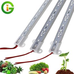 DC12V LED Grow Lights IP68 Waterproof 5730 Rigid Strip Safe Growing Lamps for rium Greenhouse Plant Seedling 5pcslot Y200917
