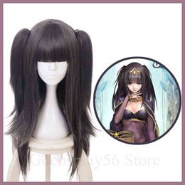 fire emblem UK - Fire Emblem Heroes Wig Sallya Mixed Color Ponytails Bangs Cosplay Hair Halloween Tharja Role Play AA220317