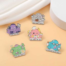 Cute Octopus Brooch Octopus cartoon marine animal clothing accessories uniform collar pin silk scarf buckle spring now