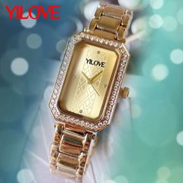 Top Imported Korean Diamond Ladies Watch Ring Evening Dress Bracelet Style Quartz Clock Square Stainless Steel High Quality Brand Wristwatch