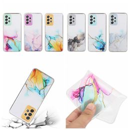 Fashion Marble Soft TPU Cases For Samsung S22 Ultra Plus A33 5G A53 A73 A23 M23 Natural Granite Rock Stone Female Clear Print Mobile Shockproof Phone Case Back Cover