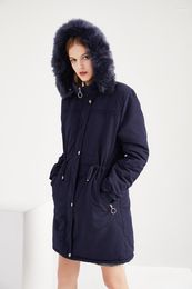 Women Winter Parka Long Coat Female Clothes Elegant Adjustable String Jacket Cotton Padded Zip Up Outerwear Furry Hooded Coats1 Kare22