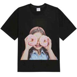 Spot Chao Brand Adlv Donut Short Sleeve Printed Loose T-shirt Men And Women Lovers Half Bear Top Summer tshirts brands t-shirt fashion B27