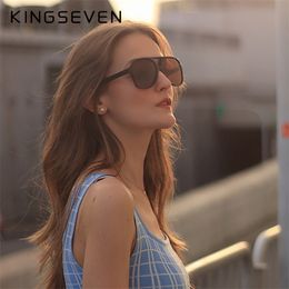 KINGSEVEN Classic Retro Vintage Aviation Pilot Sunglasses Women Men Luxury Brand Designer Shades 70s Orange Lens D Sol 220511