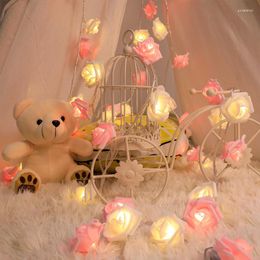 Strings 10/20/40/80Led Rose Flower Fairy String Lights Garland Artificial For Valentine's Day Christmas Wedding