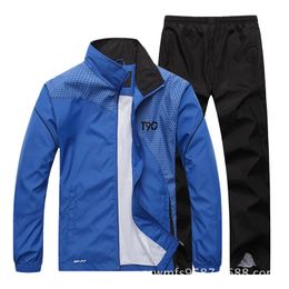 Men's Tracksuits Casual Men Sport Suit Quick Dry Sports Suits Loose Summer Autumn Fitness Running Set Warm Jogging TracksuitMen's