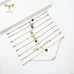 Charm Bracelets Women Chain Wrist Hand Jewellery Gold Stainless Steel Butterfly Heart Star Charms Thin Link Lobster Clasp Girl GiftsCharm Lars