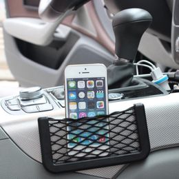 Car Organiser Paste Net Pocket Storage Bag Phone Holder Auto Accessories Beautiful And Generous Strong Durable