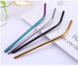 8MM Wide 215mm/241mm/265MM length Stainless Steel Smoothie Straws Reusable Metal Drinking Strawes for Milkshake Smoothies Beverage Ordinary Polishing