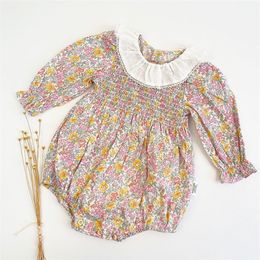 Autumn Kids Girl Long Sleeve Floral Rompers Spring Infant Baby Girl born Rompers Clothes Baby Girl Rompers 0-3Yrs 220426