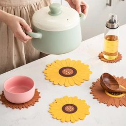 Sunflower Insulation Table Mat Non Slip Coasters Placemat Tables Heat-Resistant Anti-scalding Resistant Hot Pad Hot Stand JLA13440