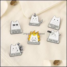 Pins Brooches Jewelry Unisex Cartoon Sunglasses Letters Cat Shaped Clothes Pins Alloy Paint Animal Kitty Collar Backpack Sweater Hats Bags