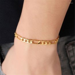 Link Chain Stainless Steel Bracelets For Men Gold Silver Colour Punk Curb Cuban On The Hand Jewellery Gifts Trend Kent22