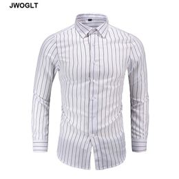 45KG120KG Men's Shirts Long Sleeve Casual White Navy Button Down Striped Shirt Plus Size Regular Fit 5XL 6XL 7XL 210412