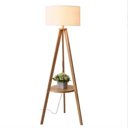 Floor Lamps Nordic Solid Wood Lamp Simple Modern Bedroom Vertical Tripod Sofa Coren LampFloor