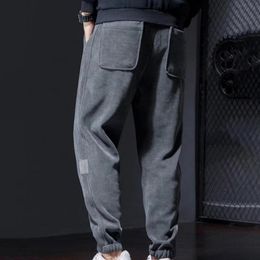 Men's Pants Corduroy Casual Bottoms Baggy Pure Colour Ankle Tied Trousers For Daily Wear Men PantsMen's