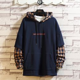 Japan Style Casual ONeck Spring Autumn Hoodie Sweatshirt Men'S Thick Fleece Hip Hop Skateboard Streetwear Clothes 220815