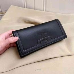2023 new three fold solid color bamboo wallet style zero card bag men's and women's