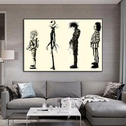 Edward Movie Poster Print Canvas Painting Edward Scissorhands Creative Pictures For Living Room Decor Nordic Wall Art Cuadros