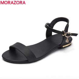 MORAZORA Plus size 34 Nuovi sandali in vera pelle scarpe moda sandali piatti in pelle di mucca scarpe estive da donna 210226