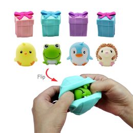 Fidget s Flip Gift Box Cute Pet Pinch Animal Silicone Expression Emotional Antistress Decompression To Adult Kid Toy 220628