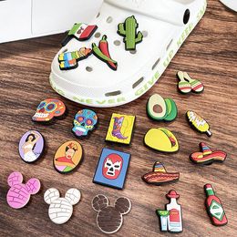 Mexican Themed Charms Latino Shoe Charms Mexican Flag Charms, Mexican Pins for Bracelet Adults Boys Girls Teens Clog Sandals Decoration Accessories