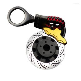 Keychains Brake Disc Universal With Rope Aluminium Alloy Car Keychain Pendant Practical Retro Gift Auto Accessories Holder Cool Anti Lost Mi