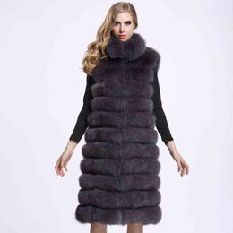 ZADORIN Warm Fur Collar Winter Women Luxury Faux Fur Vest Korean Style Sleeveless Furry Long Fur Coats Female Jackets T220810