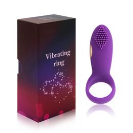 Vibrator Massager Penis Cock Adult Sex Products Men's Delayed Sperm Locking Ring Silicone Charging Vibration Training Wearing Massage Stick 9C4Z