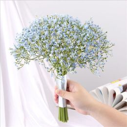16 Pcs/Bouquet Artificial Flower Plastic Gypsophila Home Table Decor Babysbreath Bride Hold Flowers For Wedding