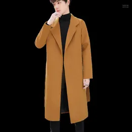 Men's Wool & Blends 2022 Autumn And Winter Men Pet Coat Long Plush Thickened Loose Lapel Cardigan Cashmere Suit