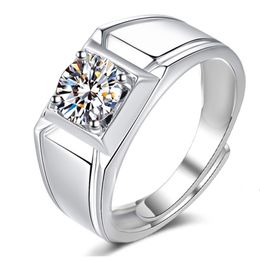 925 Sterling Silver Ring Classic Luxury Diamond Jewelry 1ct Moissanite Wedding Anniversary Ring for men Fine Jewelry