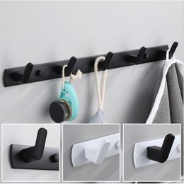 Black White Robe Hook Bathroom Towel Hooks Towels Bag Hat Hook Wall Mounted Clothes Coat Hook Wall Hanger Bathroom Hardware T200107