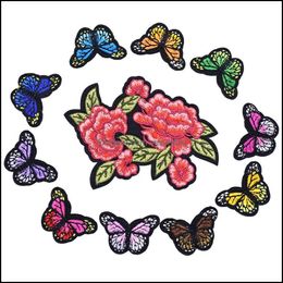 Sewing Notions Tools Apparel 2 Styles Butterflyes For Clothing Iron On Transfer Applique Flower Bags Jeans Diy Sew Embroidery Sticker Drop